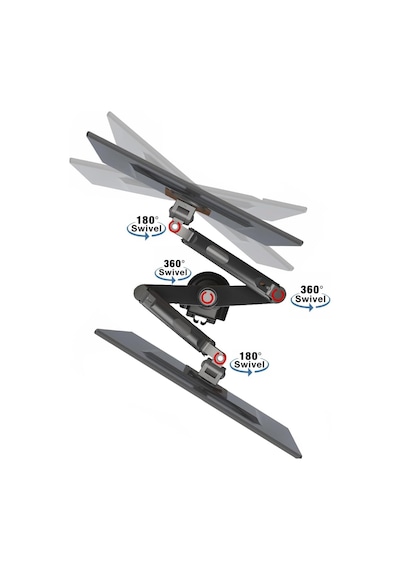 North Bayou Nb H180 Çift Kol 17-35 İnch Amortisörlü 2-9 Kg Profosyonel Monitör Standı