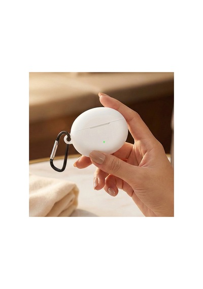 Huawei Freebuds 5i/huawei Freebuds 6i Kılıf Askı Aparatlı Mat Silikon Beyaz