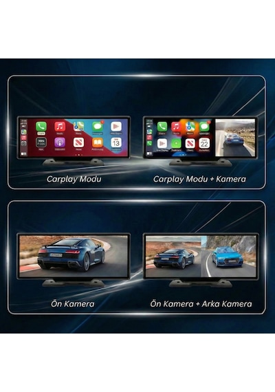 Embatech 10.26 İnç Carplay Ve Android Auto Destekli 4k Ön Arka Çift Kameralı Tak Çalıştır Araç Multimedya Ekranı 10.25"
