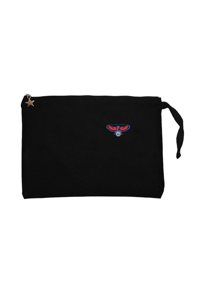 Atlanta Hawks Logo Siyah Clutch Astarlı Cüzdan / El Çantası Siyah