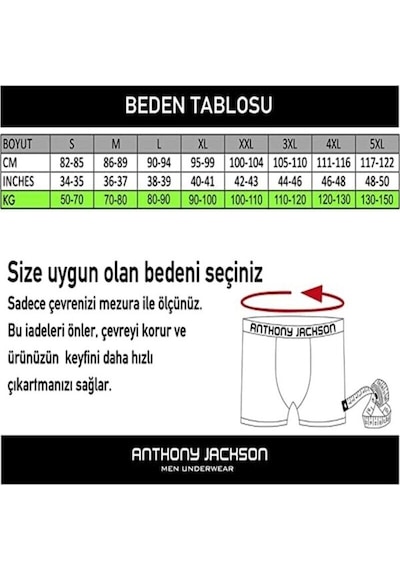 Anthony Jackson Likralı 6'Lı Kutu Premium Erkek Boxer Ronin