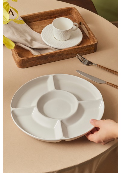 Karaca Basic 5 Bölmeli Sunumluk 30 Cm Beyaz