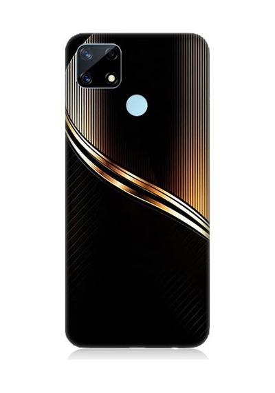 Realme C17 Uyumlu Altın Şerit Desenli Silikon Kılıf