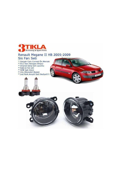 Renault Megane II HB 2009 Sis Farı Set Oem: 8200074008