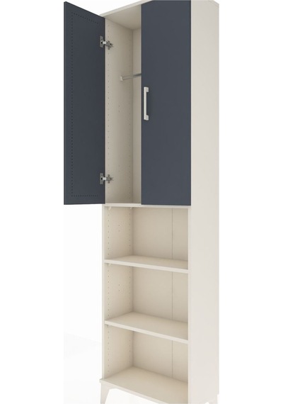 Arges Dolap 3 Raflı 2 Kapaklı Tek Askılı 60x30x221 Aytaşı-ant... Aytaşı