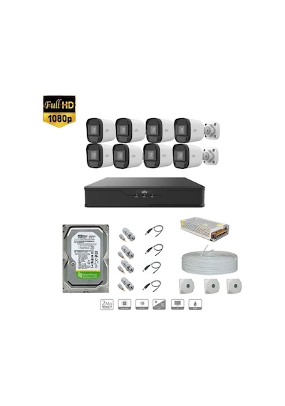 Unıvıew Full Hd 8 Kameralı Set
