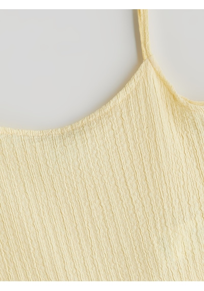 Lcw Vision Sarı U Yaka Dokulu Askılı Crop