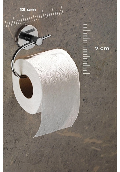 Sas Haus Yapışkanlı Tuvalet Kağıtlığı Wc Kağıtlık Tuvalet Kağıdı Askısı Krom S-107 Kasa - 15 Krom Çok Renkli
