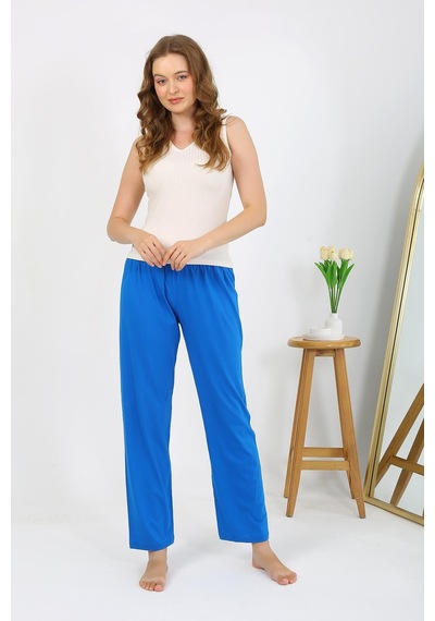 Akbeniz Kadın Penye Düz Tek Alt Pijama 27535 Mavi