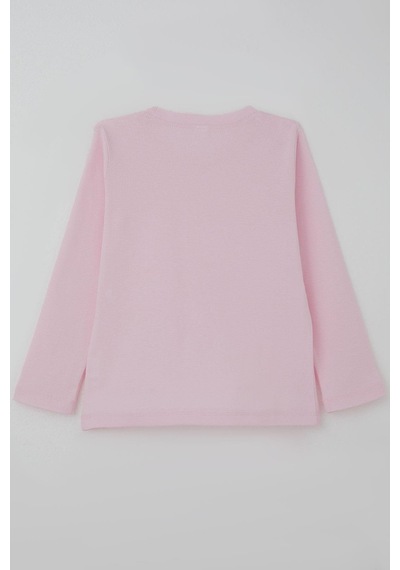 Breeze Kız Çocuk Uzun Kollu Tişört Basic 4-8 Yaş, Pembe Pembe
