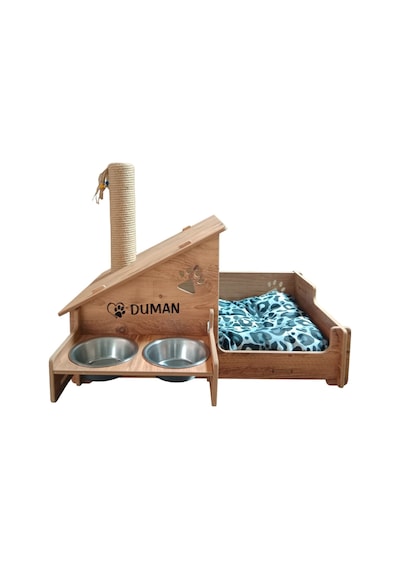 Realwood Dört Özellikli Ahşap Kedi Evi 60 x 55 CM