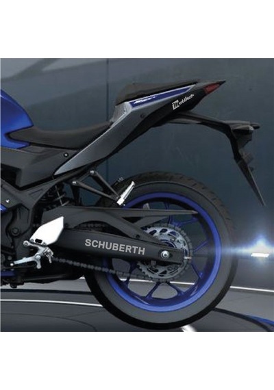 Schuberth Yazılı Metalik Gri Arka Maşa Sticker Etiket Modeli