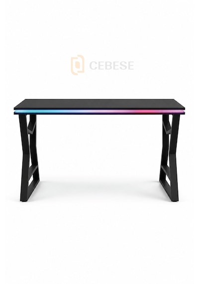 Bilgisayar Masası + Rgb Led 140 77 65 Cm Kumandalı Ve Telefon Kontrollü Siyah