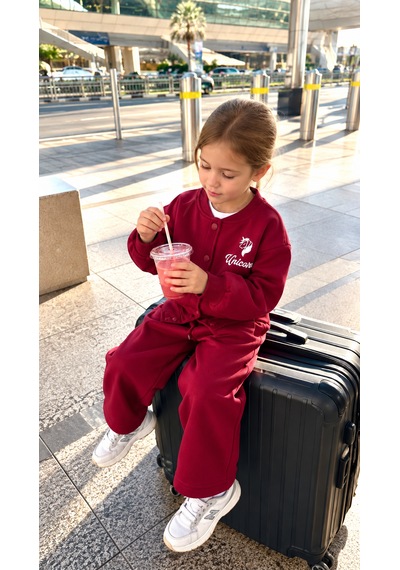 Elzo Collection Unisex Çocuk Unicorn Nakış İşlemeli Bordo Kolej Ceket Eşofman Alt Üst Takım Elzo Collection Unisex Çocuk Unicorn Nakış İşlemeli Bordo Kolej Ceket Eşofman Alt Üst Takım