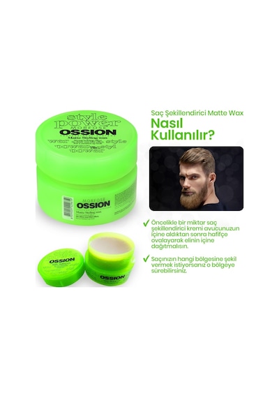 Ossion Wax Matte Styling 100 ml 6 Adet