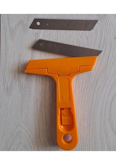 Çok Fonksiyonlu Profesyonel Cam Kazıma Bıçağı 2 Adet Yedek Hediyeli Abanoz