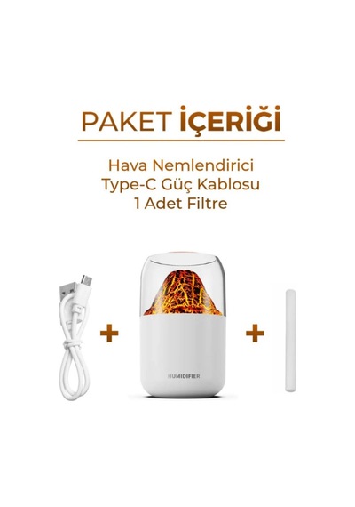 Yanardağ Motifli Hava Nemlendirici 300ml-beyaz
