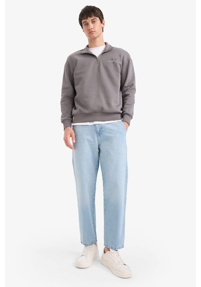 Defacto Vikings Valhalla Boxy Fit Bisiklet Yaka Baskılı Sweatshirt E9324ax25augr206 Gri-gr206