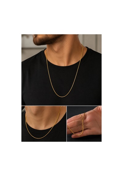 Çelik Renk Atmaz Zincir Kolye 55 Cm 1.8mm Altın - 907832713 Altın