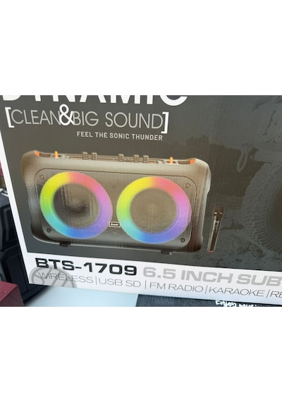 Kbroad Bts-1709 6.5 Inch Kablosuz Mikrofonlu Bluetooth Hoparlör Usb-tf-fm Radyo - Sencan Sound