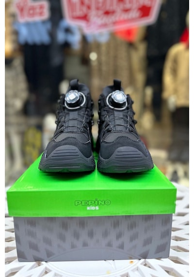 Pepino Unisex Çocuk Günlük Mevsimlik Bilek Bot Ayakkabı - Özel Bağcık Sistemi - Siyah