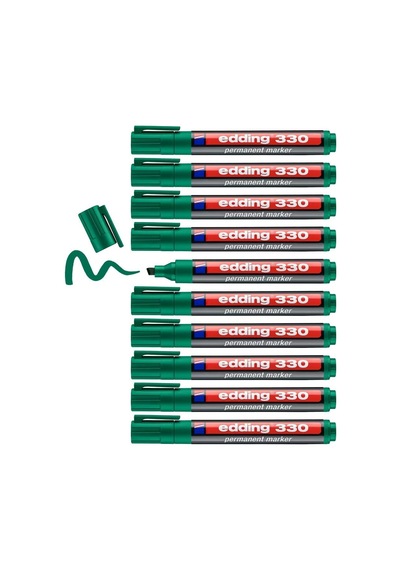 330 Permanent Markör - Yeşil - 10 Kalem - 1-5 Mm Kesik Uçlu