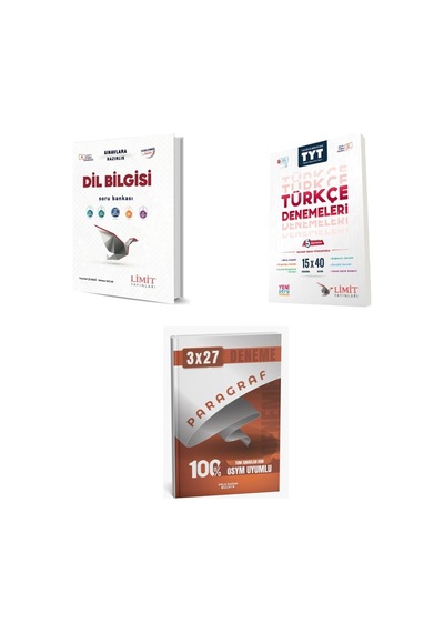 2027 2027 Limit Tyt Türkçe Dil Bilgisi Soru + 15 X 40 5 Aşamada Yeni Soru Tarzları İle Deneme + Ankapade 3'lü Set
