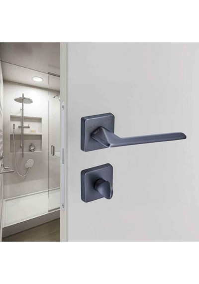 Sese Eliz Modeli Rozetli Wc Kapı Kolu Antrasit Renk 200-201r-02-54