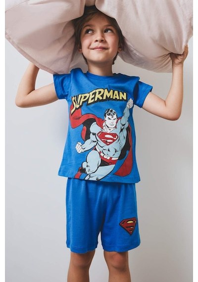 DeFacto Erkek Bebek Superman Pijama Takımı Kısa Kollu Penye Üst Beli Lastikli Şort E1189A525HSBE64