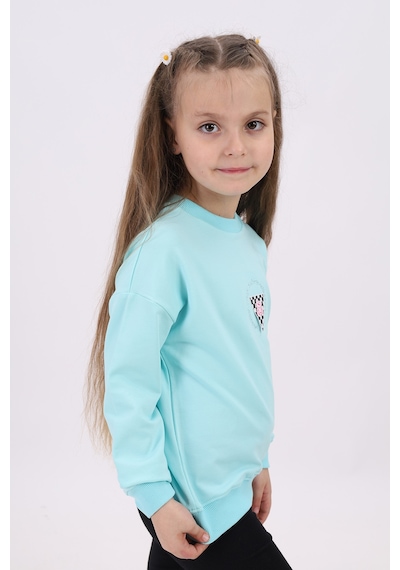 Toontoy Kız Çocuk Relax Fit Bisiklet Yaka Düşük Omuz Nakış Baskılı Sweatshirt - 2 İplik Mint Yeşili Toontoy Kız Çocuk Relax Fit Bisiklet Yaka Düşük Omuz Nakış Baskılı Sweatshirt - 2 İplik Mint Yeşili
