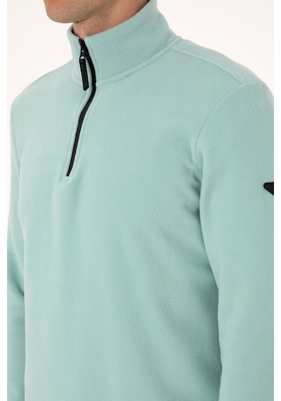 U.S. Polo Assn. Erkek Regular Fit Mint Polar Yarım Fermuarlı Basic Sweatshirt 50313777-VR090