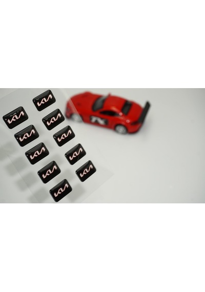 Kia Logo 3D Cam Açma Torpido Konsol Ayna Çıkartma Seti