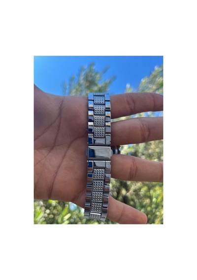 Taşlı Metal Kordon Kadın Kol Saati Gümüş/siyah - 646846802 Rose Gold