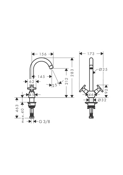Hansgrohe Logıs M32 2-volanlı Evıye Bataryası 220 1jet 71285000