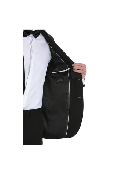 Hatemoğlu Siyah Slim Fit Çıkma Şal Yaka Klasik Damatlık 1996528 Siyah