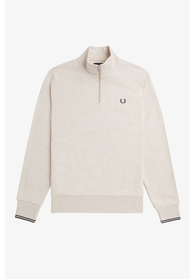 Fred Perry M3574 Half Zip Erkek Sweatshirt Beyaz
