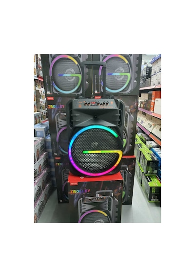 P-08 Bluetooth Hoparlör Kablosuz Tekerlekli Taşınabilir Kablosuz Speaker Toplantı Anfisi