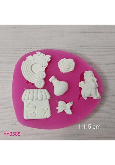 Yy0585 Gökkuşağı Melek Gül Balon Fiyonk Ev Silikon Kalıp