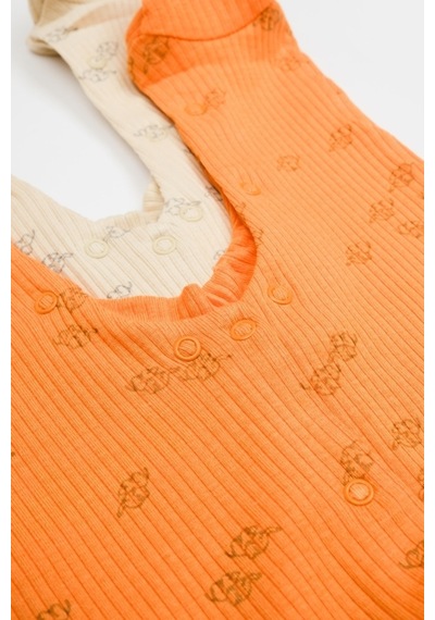 BabyCosy Organik Modal Fil Baskılı 2 Li Patikli Tulum 001