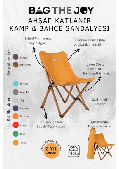 Bag The Joy Ahşap Masa Sandalye Seti Kahve-hardal- 50 50 50cm Kahverengi - Hardal