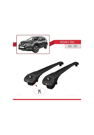 Nissan X-trail 2014-2021 Arası İle Uyumlu Ace-1 Ara Atkı Tavan Barı Siyah