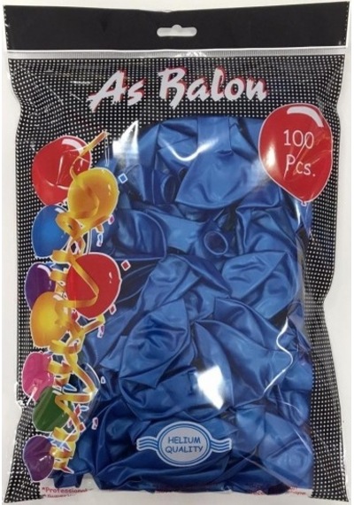 12" As Metalik Balon Koyu Mavi