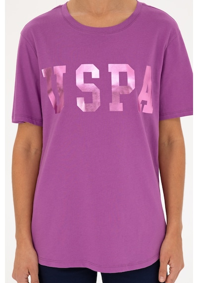 U.S. Polo Assn. Kadın Mor Basic Bisiklet Yaka Tişört 50280020-VR038