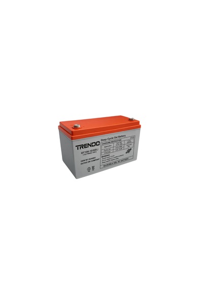 12v 100ah Trendo Deep Cycle Yüksek Performans Serisi Uzun Ömürlü Vrla Jel Akü
