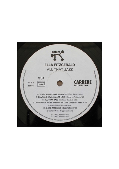 E. Fitzgerald All That Jazz İmzalı Plak