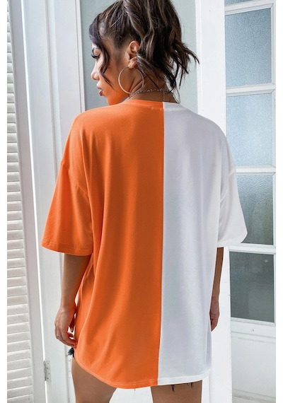 Unisex To Be Yourself Baskılı Tasarım Tshirt Turuncu