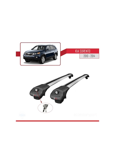 Kia Sorento 2010-2014 Arası İle Uyumlu Ace-1 Ara Atkı Tavan Barı Gri