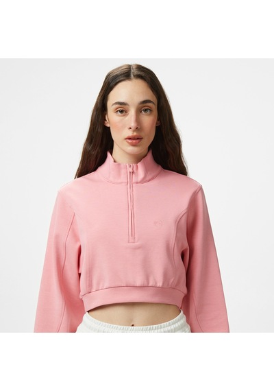 United4 Unıted4 Örme Crop Kadın Pembe Sweatshirt Cuko25ss Pembe