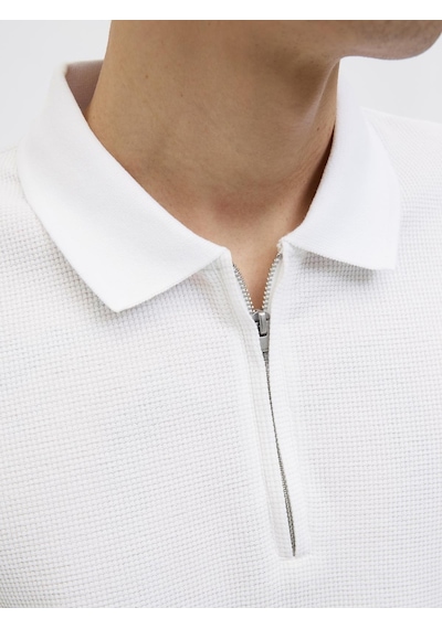 Jack & Jones Jjeaustın Zıp Polo Ss Noos White White