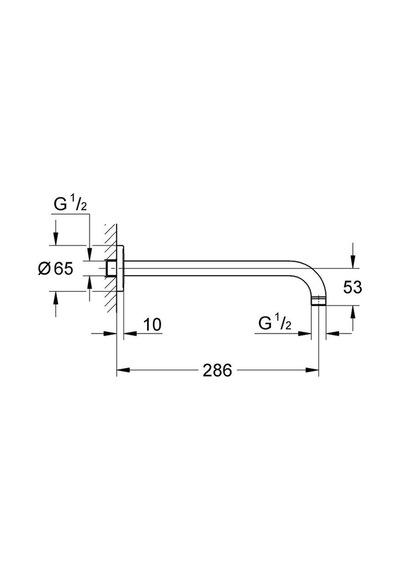 Grohe Rainshower Tepe  Duşu Dirseği Duvardan 286 MM - 28576000 Krom